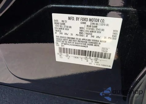 2021 Ford Edge Se from USA, damaged, VIN 2FMPK3G96MBA44423